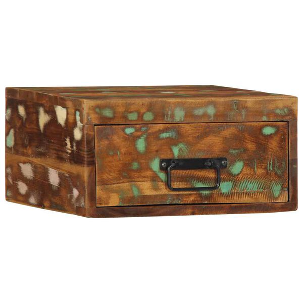 vidaXL Nachtkastje wandgemonteerd massief gerecycled hout