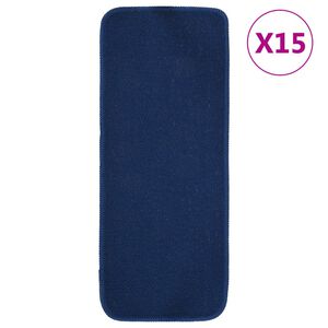 vidaXL Trapmatten 15 st anti-slip rechthoekig 60x25 cm marineblauw