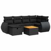 vidaXL 7-delige Loungeset met kussens poly rattan zwart
