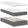 vidaXL Bed met LED-striplichten Donkergrijs 200 x 200 cm Stof