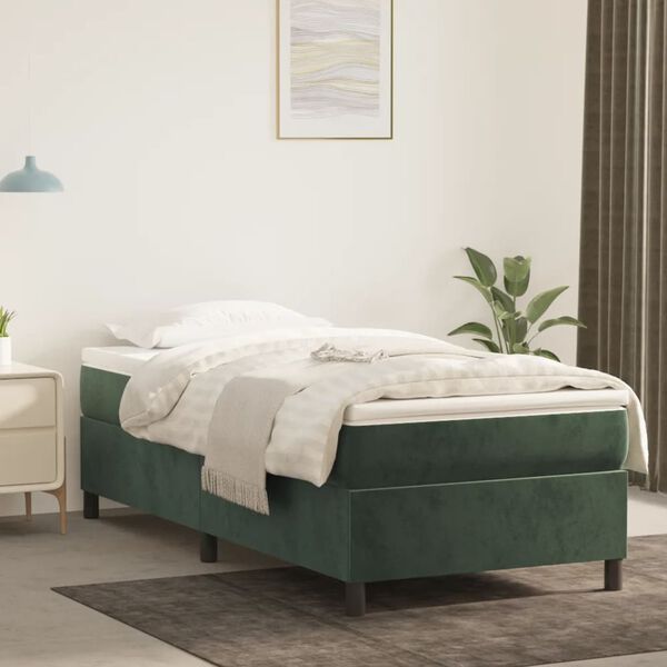 vidaXL Boxspring bed 80x200 cm fluweel donkergroen