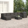 vidaXL 7-delige Loungeset met kussens poly rattan zwart