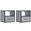 vidaXL Nachtkastjes 2st wandgemonteerd 40x31x39,5cm grijs sonoma eiken