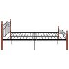 vidaXL Bedframe metaal en massief eikenhout zwart 200x200 cm
