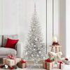 vidaXL Kerstboom met 300 LED met standaard Zilver 180 cm PET