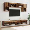 vidaXL TV Wand Eenheden met LED 6 pcs Oud Hout Bewerkt hout