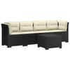 vidaXL 4-Persoons Tuin Sofa met Kussens Rieten Look PP Antraciet