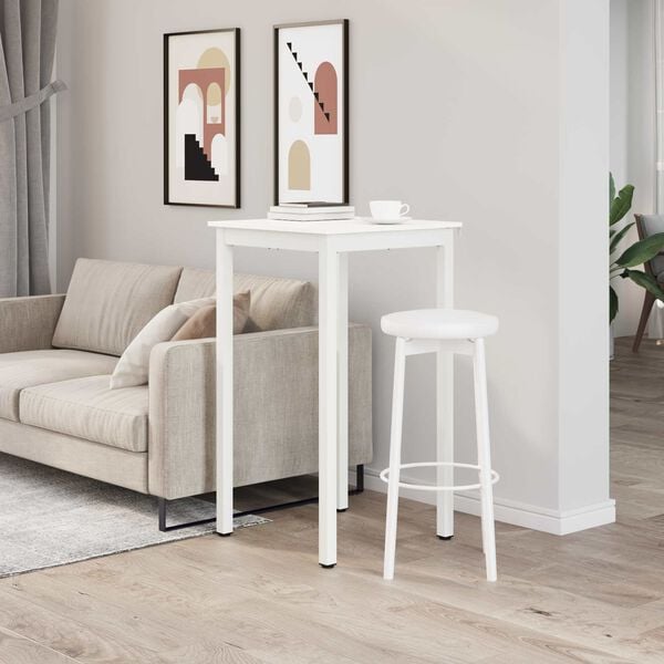 vidaXL Bartafel Wit 60 x 60 x 105 cm Massief grenenhout