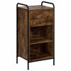 vidaXL Dressoir Gerookt eiken 97 x 33 x 81 cm Bewerkt hout