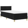 vidaXL Boxspringbed met matras met hoofdeinde Zwart 90 x 190 cm Stof