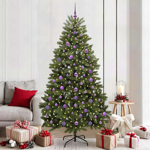 vidaXL Kunstkerstboom met 300 LED Groen 210 cm PVC en Metaal