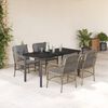 vidaXL 5-delige Tuinset met kussens poly rattan gemengd beige