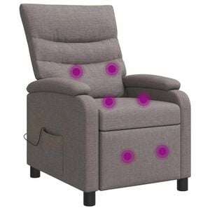 vidaXL Massage Recliner Taupe Stof