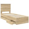 vidaXL Bedframe met lade Sonoma Eiken 75 x 190 cm Ingenieurshout