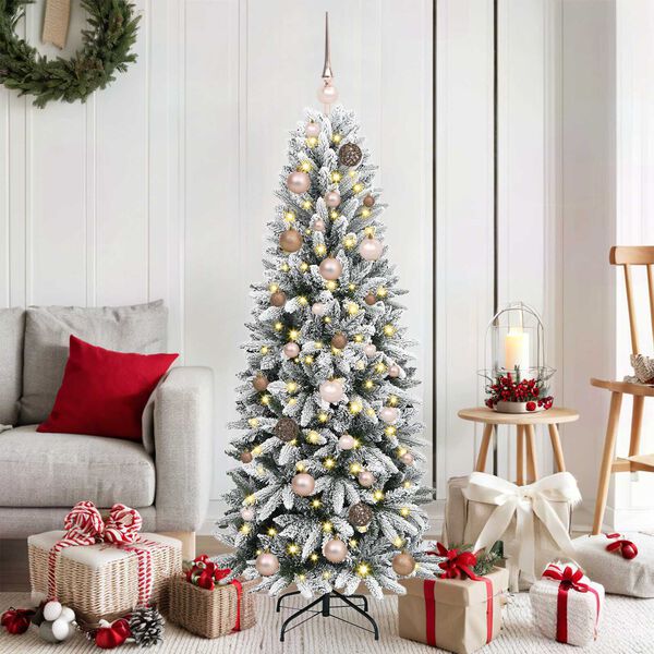 vidaXL Kunstkerstboom Wit 150 cm PVC en Plastic en Staal en PE