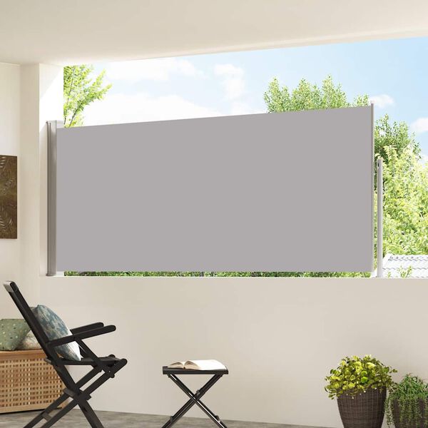 vidaXL Windscherm uittrekbaar 120x300 cm grijs