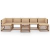 vidaXL 8-delige Loungeset met beige kussens