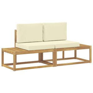 vidaXL Buiten Eind Sofa met kussen 2 Stuk Wit Massief Acaciahout