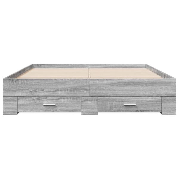 vidaXL Bedframe met lades bewerkt hout grijs sonoma eiken 160x200 cm