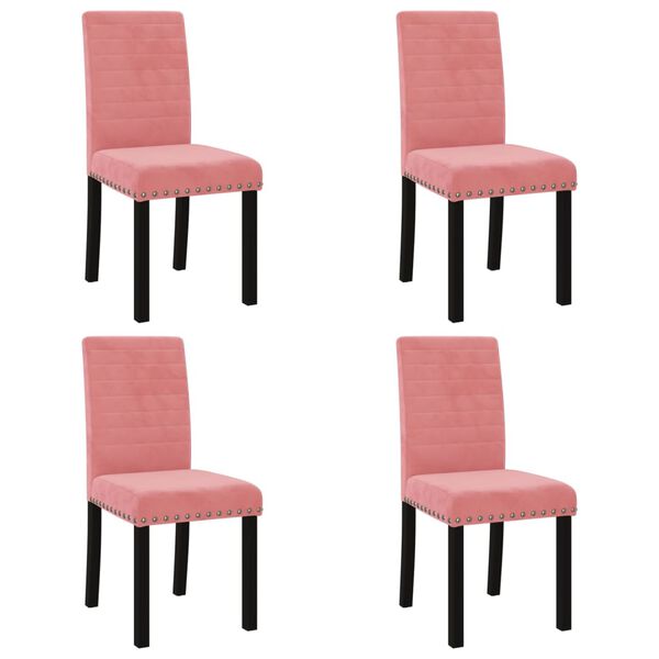 vidaXL Eetkamerstoelen 4 st fluweel roze
