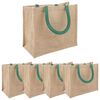 vidaXL Jute handtassen 5 Natuurlijk en Groen 26 x 22 x 14 cm