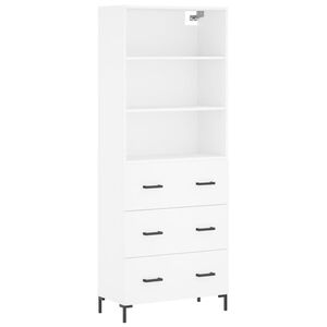 vidaXL Hoge kast 69,5x34x180 cm bewerkt hout wit
