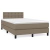 vidaXL Boxspring met matras stof taupe 120x190 cm