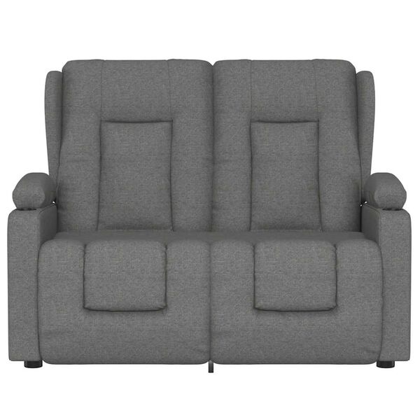 vidaXL Massagestoel 2-zits verstelbaar bekerhouders stof lichtgrijs