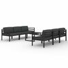 vidaXL 7-delige Loungeset met kussens aluminium antracietkleurig