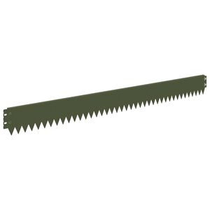 vidaXL Gazonrand 50 st 103 x 10 cm Staal Olijfgroen