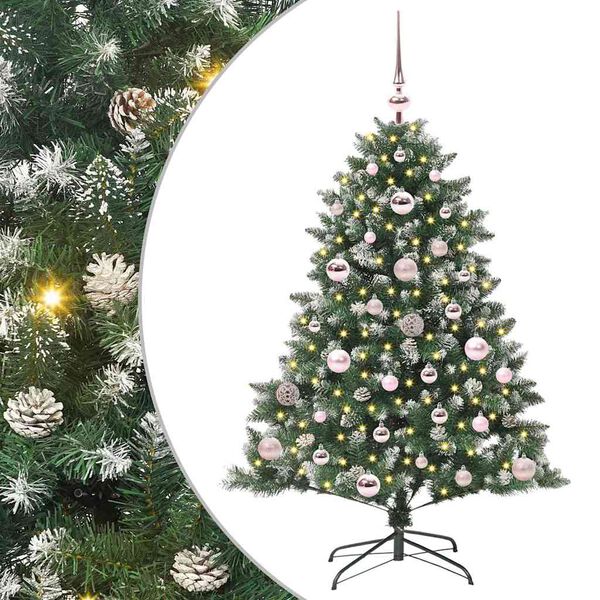 vidaXL Kunstkerstboom met 150 LED Groen 120 cm PVC en Plastic en Staal