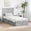 vidaXL Bedframe met hoofdeinde Beton Grijs 90 x 190 cm Bewerkt hout