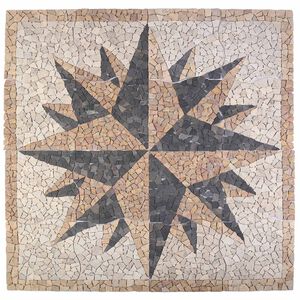 vidaXL Mosaic Tiles Wind Pattern Meerkleurig 120 x 120 cm Marmer
