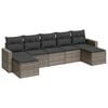 vidaXL 7-delige Loungeset met kussens poly rattan grijs