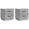 vidaXL Nachtkastje 2 st Betongrijs 43 x 34,5 x 44,5 cm Bewerkt hout