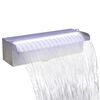 vidaXL Zwembadwaterval met LED's rechthoekig 30 cm roestvrij staal