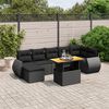 vidaXL 8-delige Loungeset met kussens poly rattan zwart