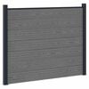 vidaXL Hekpaneel WPC en Aluminium Grijs
