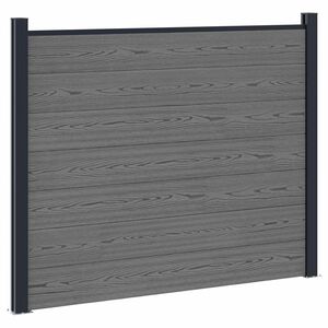 vidaXL Hekpaneel WPC en Aluminium Grijs