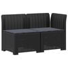 vidaXL Tweedelige Tuinbank met Kussens Rattan Look 2-zits PP Antraciet