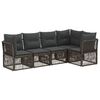 vidaXL Tuinbankenset 5 st Grijs poly rattan
