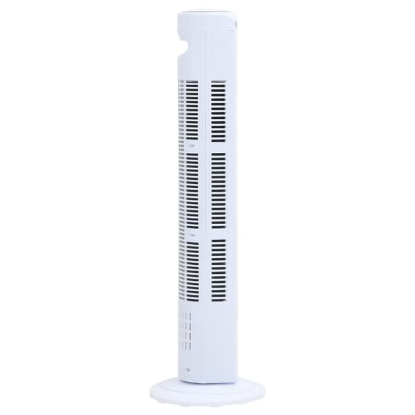 vidaXL Torenventilator met afstandsbediening en timer &oslash;24x80 cm wit