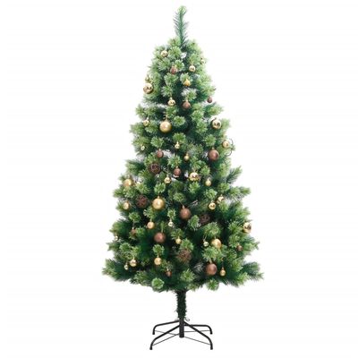 vidaXL Kunstkerstboom met scharnieren 150 LED's en kerstballen 150 cm