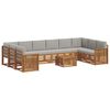 vidaXL Hoekbank Set 11 pcs Natuurlijk en Lichtgrijs Massief Acaciahout