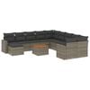 vidaXL 12-delige Loungeset met kussens poly rattan grijs