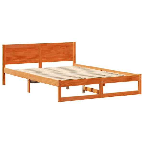 vidaXL Bedframe Wasbruin 160 x 200 cm Massief grenenhout