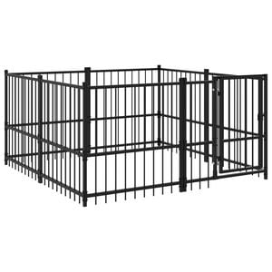 vidaXL Hondenkennel voor buiten 3,75 m&sup2; staal
