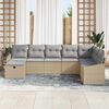 vidaXL Tuin Sofa Set met kussen 8 pcs Beige 55 x 62 x 69 cm Poly riet