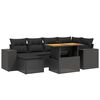vidaXL 8-delige Loungeset met kussens poly rattan acacia zwart