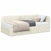 vidaXL Hoekbedframe met matras Cr&egrave;me 90 x 190 cm Fluweel